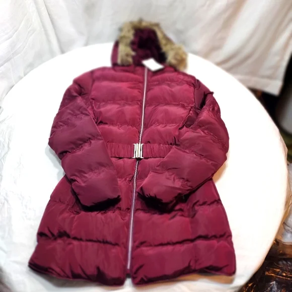 Wine colored cheap puffer jacket